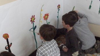 Peinture libre autour des fleurs Peinture libre autour des fleurs