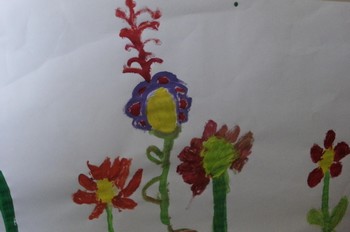 Peinture libre autour des fleurs Peinture libre autour des fleurs