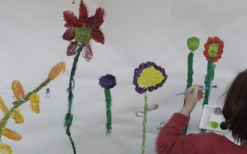 Peinture libre autour des fleurs Peinture libre autour des fleurs