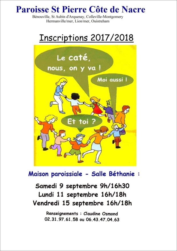 Inscription caté 2017.2018 Inscription caté 2017.2018