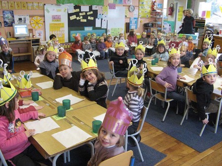 Partage de la galette en maternelle