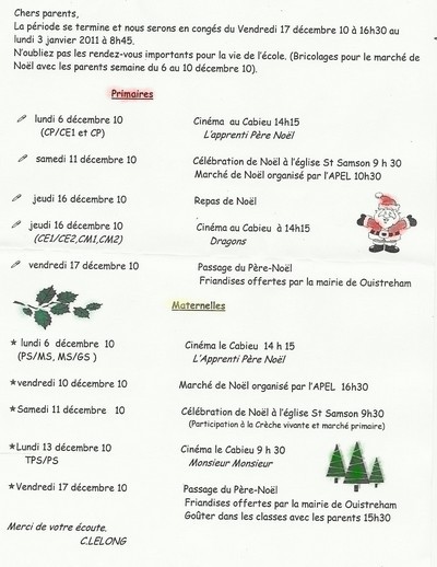 Les festivités de Noël Les festivités de Noël