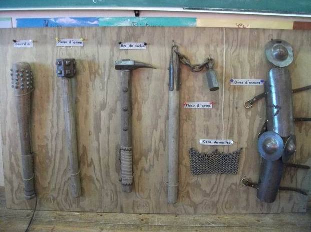 Quelques armes utilisées à l'époque du Moyen-âge toutes très impressionnantes.