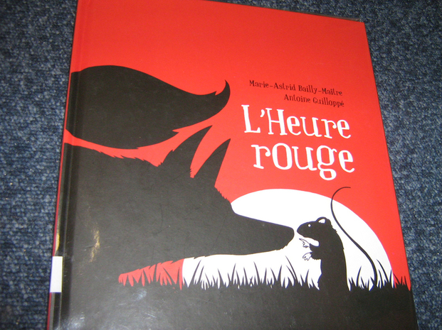 Comme chaque mois, nous nous sommes rendus à la bibliothèque. Martine nous a lu "L'Heure rouge". C'est un livre de la sélection "Livre en tête". Il y était question d'ombres chinoises.