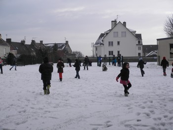 La neige à l'école