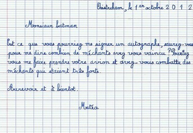 Ecrire à son héros Ecrire à son héros