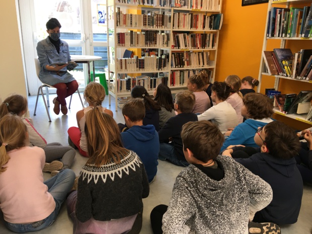 Première sortie à la bibliothèque de Ouistreham Première sortie à la bibliothèque de Ouistreham
