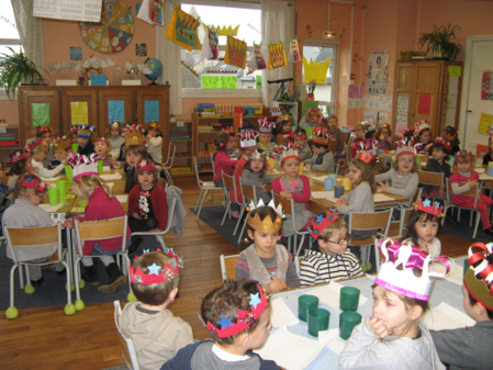 Partage de la galette en maternelle