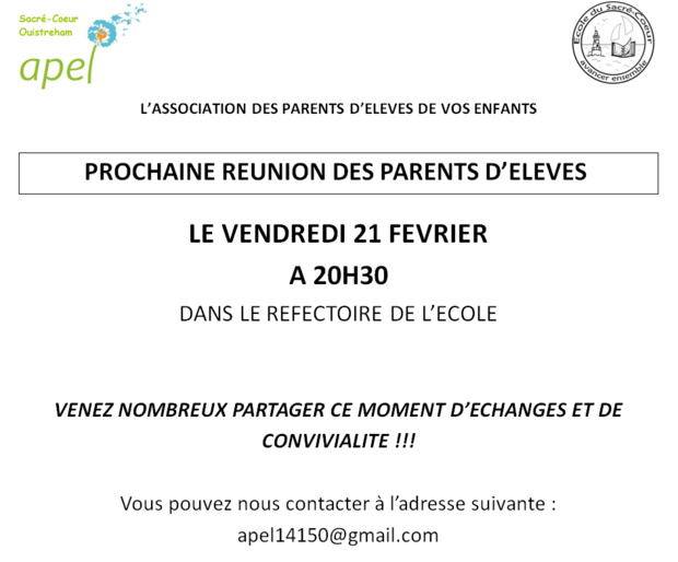 Réunion de l'APEL Réunion de l'APEL