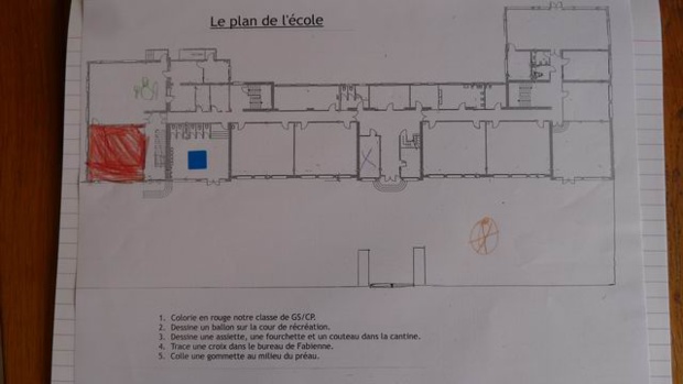 Pour terminer, l'étape la plus difficile, se repérer sur le plan de l'école.