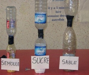 Ecole Sacré Coeur, Ouistreham, Recyclage de bouteilles pour nos expériences