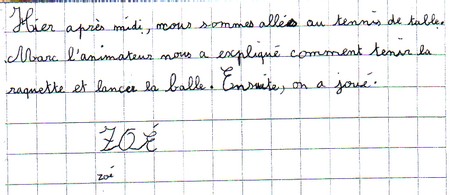 Le compte-rendu et les illustrations du tennis de table CE1 Le compte-rendu et les illustrations du tennis de table CE1