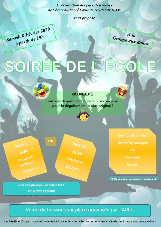 SOIRÉE DE L'ECOLE SOIRÉE DE L'ECOLE