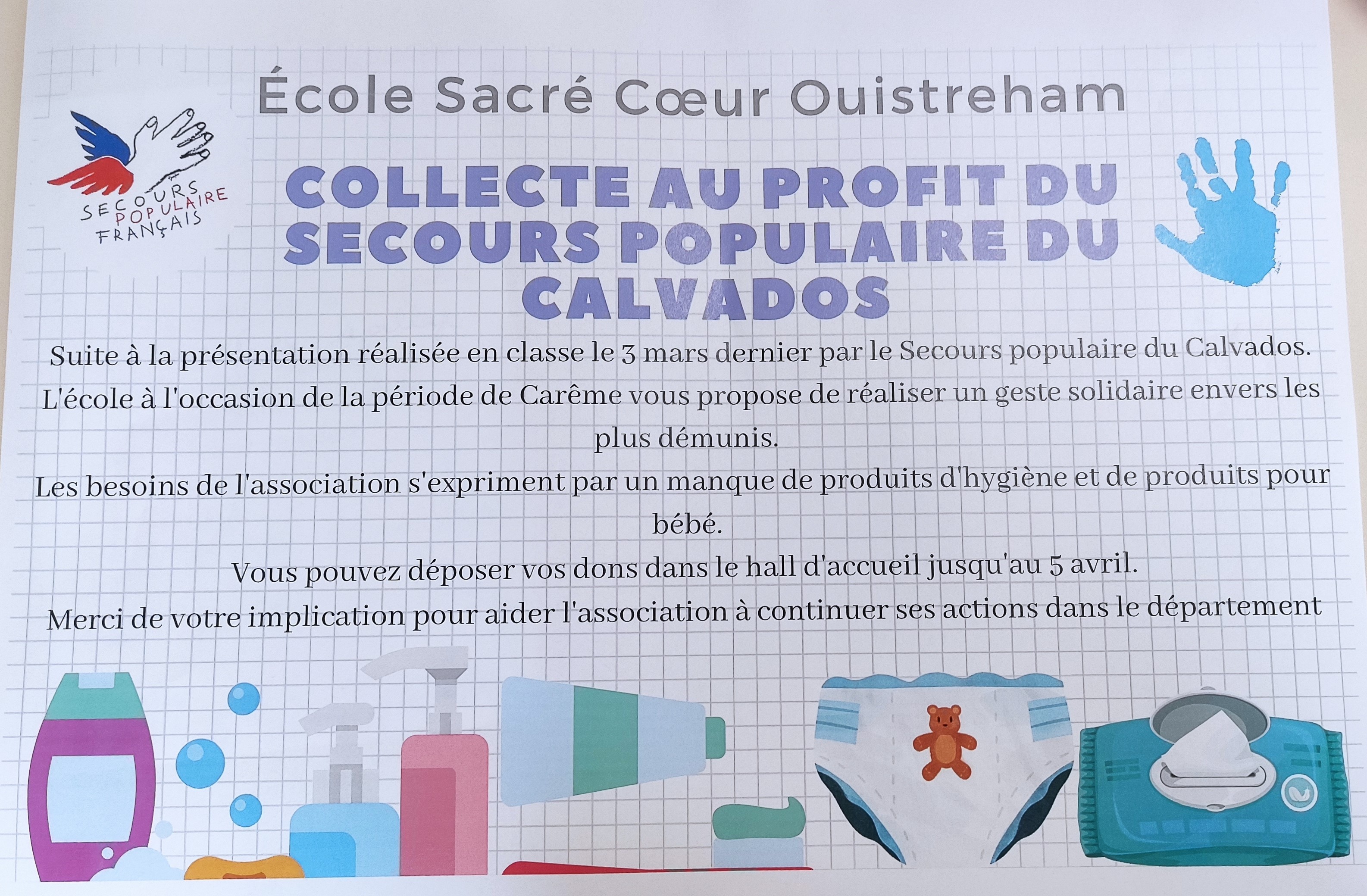 Intervention du Secours Populaire à l'école