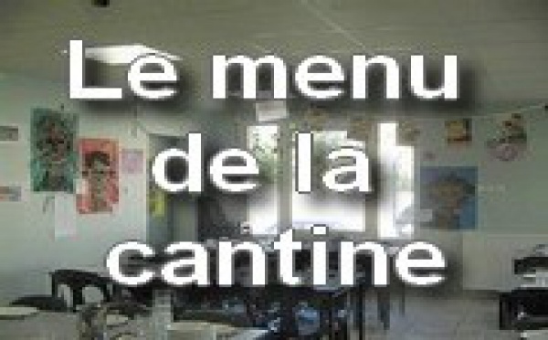 Ecole Sacré Coeur, Ouistreham, le menu de la cantine