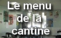 Ecole Sacré Coeur, Ouistreham, le menu de la cantine
